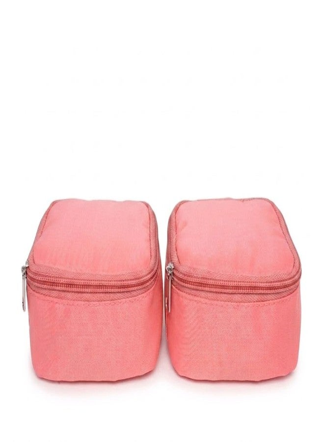 ASTRID Set of 2 Peach CoinPouch with Tassels and Zipper Closure - Image 1