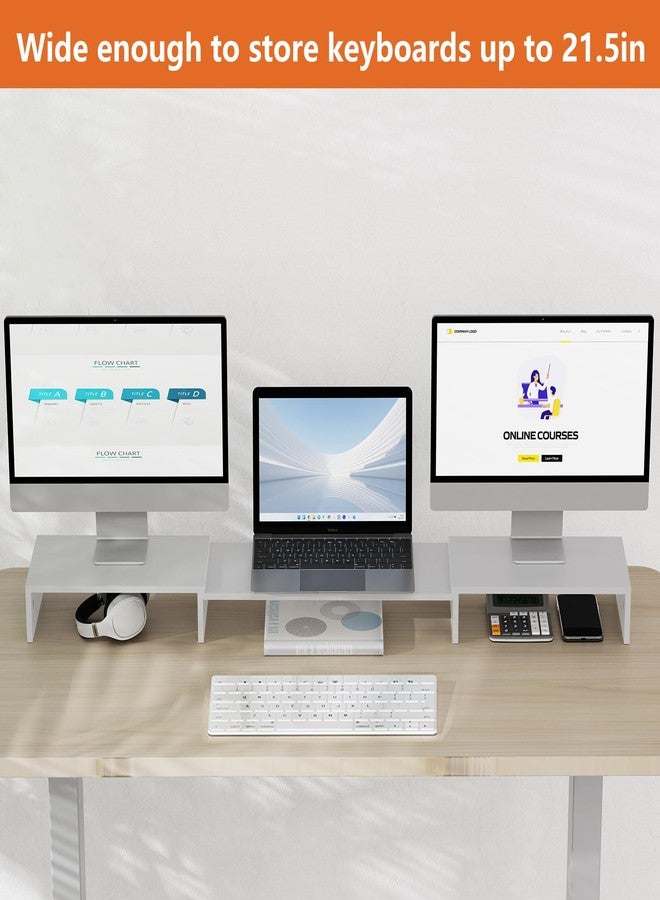 ErgoFocus Triple Monitor Stand Riser, Extra Long Monitor Lift for 3 Monitors, Dual Monitor Stand with Length and Angle Adjustable - Image 5