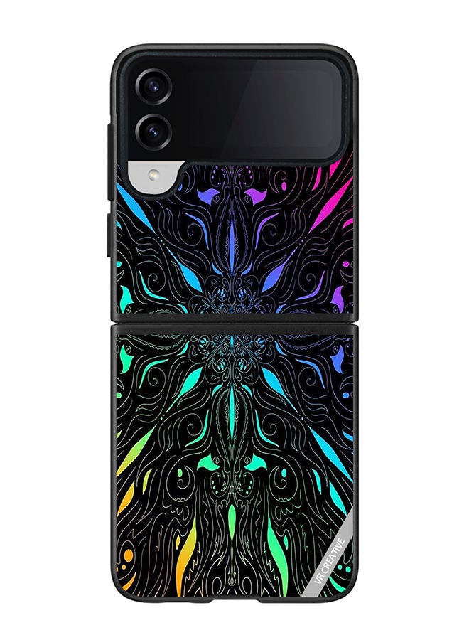 VR CREATIVE Protective Case Cover For Samsung Galaxy Z Flip4 Mandala Design Multicolour - Image 1
