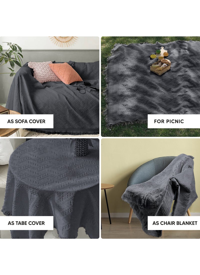 AC&L - AC&L Knitted Blanket For Bed, Couch, Sofa, Chair Throw Blanket For All Seasons - Cozy Soft Light Weighted Blanket For Picnic, Travel, Home Decor Gift - Image 1