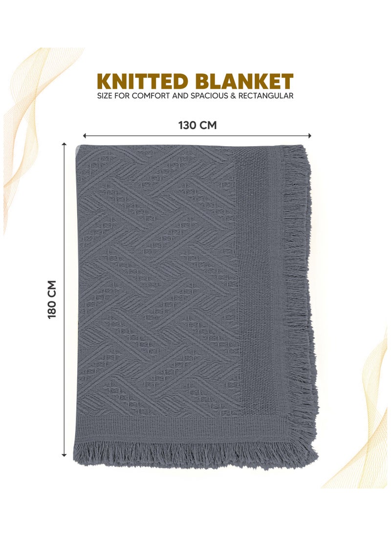 AC&L - AC&L Knitted Blanket For Bed, Couch, Sofa, Chair Throw Blanket For All Seasons - Cozy Soft Light Weighted Blanket For Picnic, Travel, Home Decor Gift - Image 1
