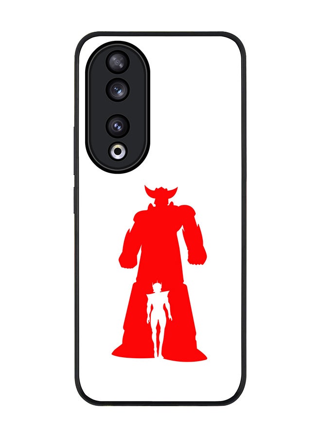 Stylizedd Rugged Black edge case for Honor 90 5G, Slim fit Soft Case Flexible Rubber Edges Anti Drop TPU Gel Thin Cover -  Grendizer (White)  - Image 1