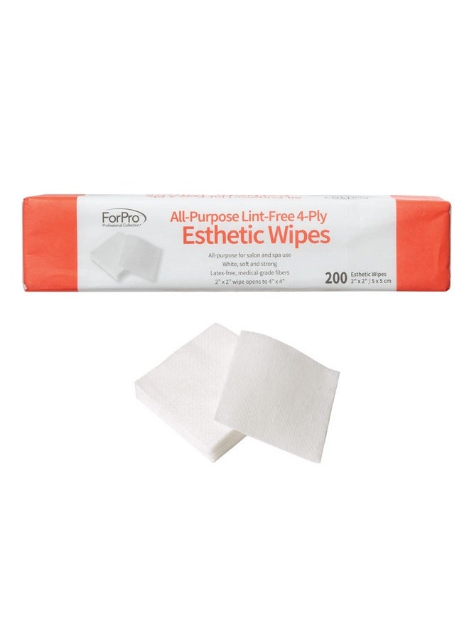 ForPro Professional Collection ForPro Professional Collection All-Purpose Lint-Free 4-Ply Esthetic Wipes, for Salon and Spa Use, Soft, Strong and Durable, Latex-Free, 2" x 2", 200-Count  - Image 1