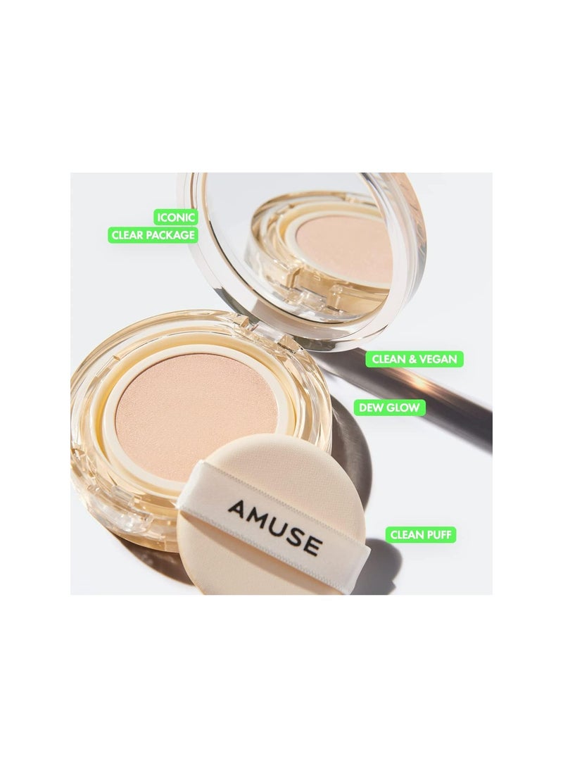 Amuse Dew Jelly Vegan Cushion Foundation Glow 01 SOONSOO 15g  - Image 3