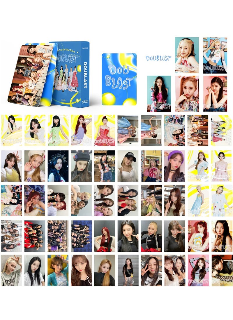 xozgdovg Integrate small card KPOP Korean Wave photo card 55 boxed DIY collection IVE Kep1er blue card 