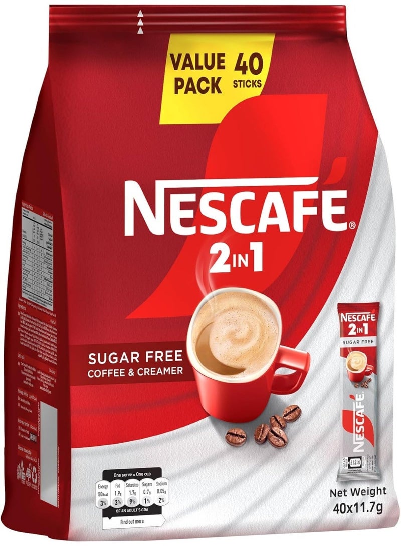 Nescafe Sugar Free 2in1 Instant Coffee Pouch 11.7grams Pack of 40 468grams Pack of 40 - Image 4