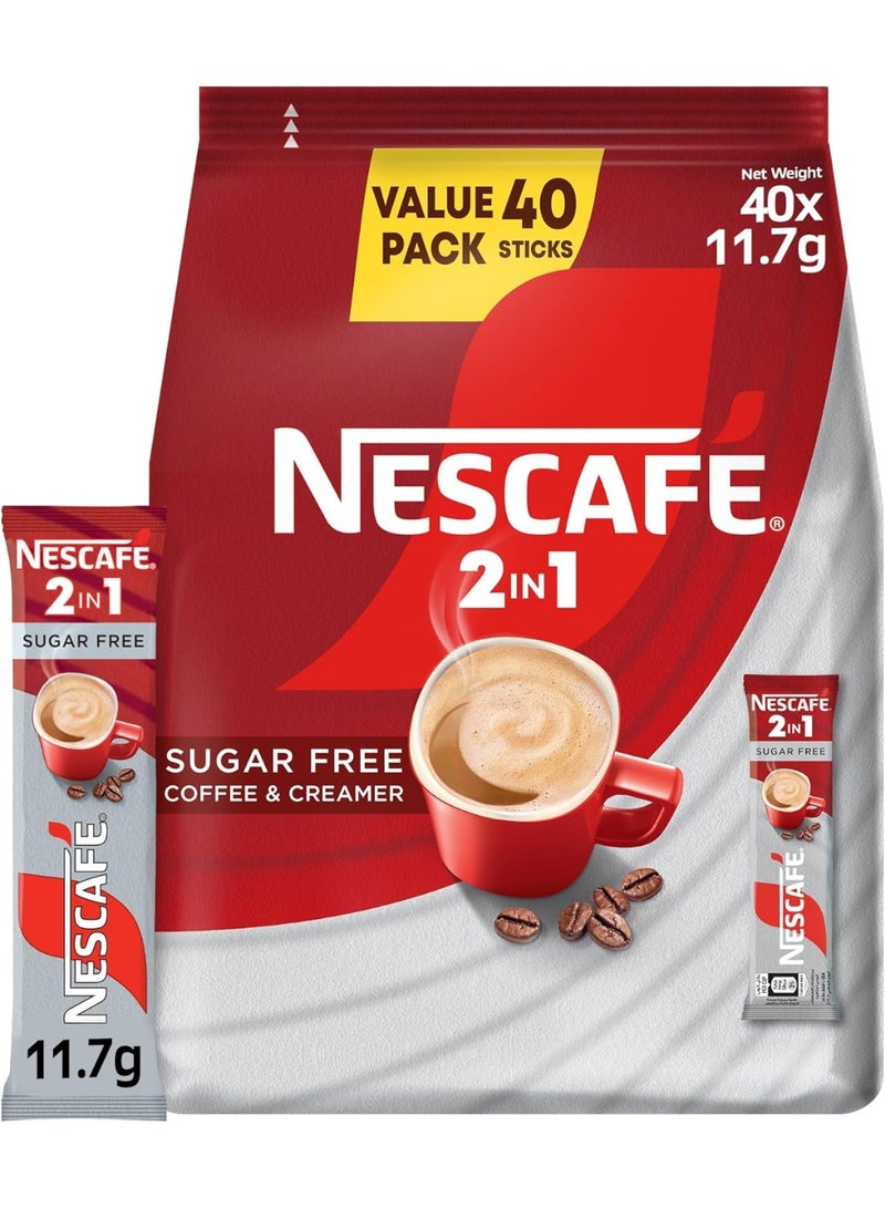 Nescafe Sugar Free 2in1 Instant Coffee Pouch 11.7grams Pack of 40 468grams Pack of 40 - Image 1