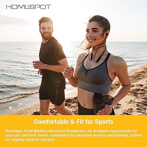 HomeSpot Neckband Wireless Earbuds aptX Low Latency Bluetooth 5.1 Headphones Qualcomm® CVC™ for Gym, Running, Gaming & Meeting Compatible with iPhone, Samsung Galaxy, Google - Image 2