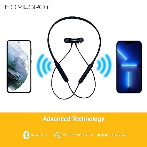 HomeSpot Neckband Wireless Earbuds aptX Low Latency Bluetooth 5.1 Headphones Qualcomm® CVC™ for Gym, Running, Gaming & Meeting Compatible with iPhone, Samsung Galaxy, Google - Image 4