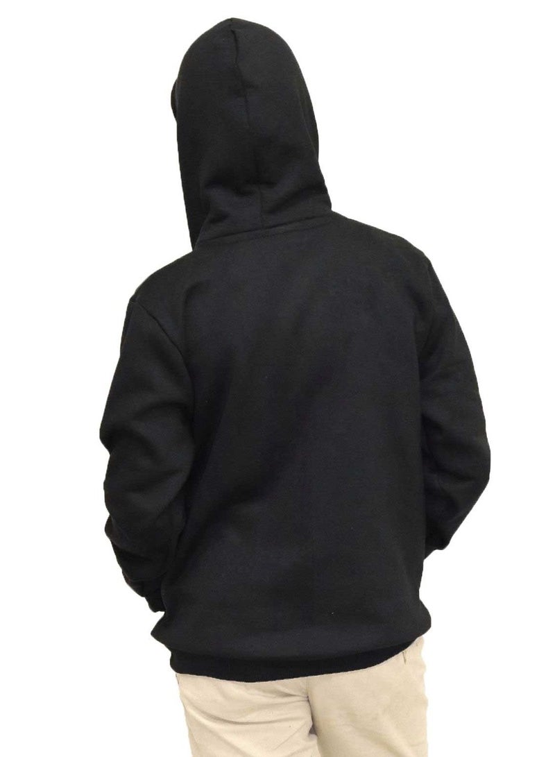OneHand Hoodie Melton Cotton For Kids - Black - Image 3