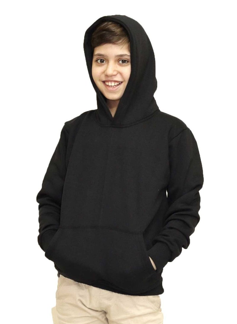 OneHand Hoodie Melton Cotton For Kids - Black - Image 1