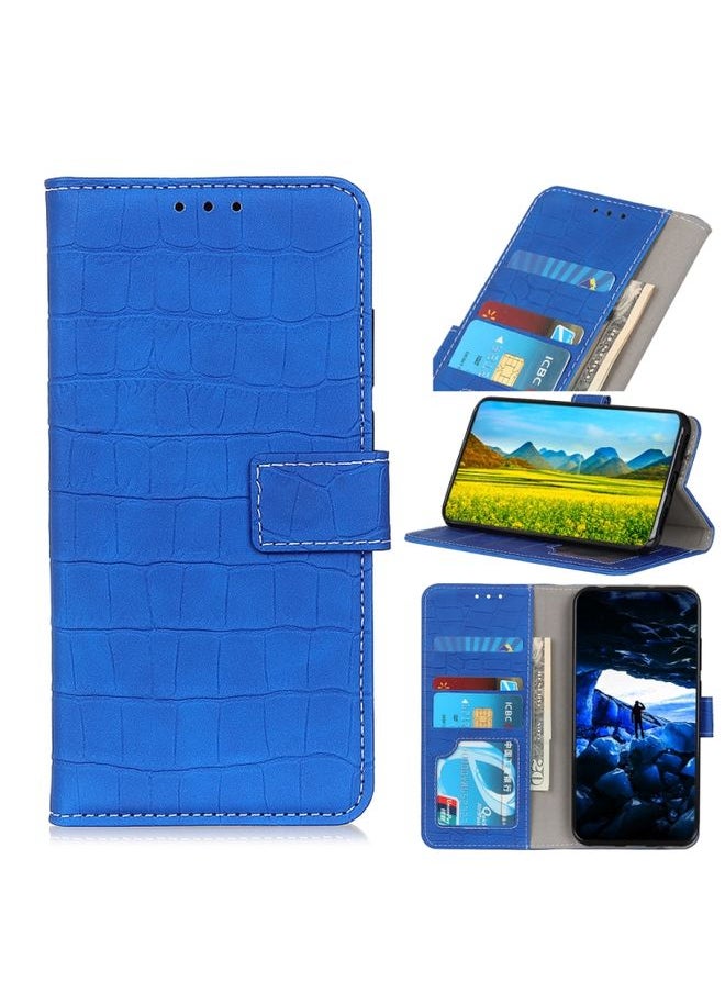 HuHa - Case Cover For Xiaomi Poco M3 Pro 4G / Poco M3 Pro 5G / Redmi Note 10 5G Crocodile Texture Horizontal Flip Leather Case with Holder & Card Slots & Wallet Blue - Image 1