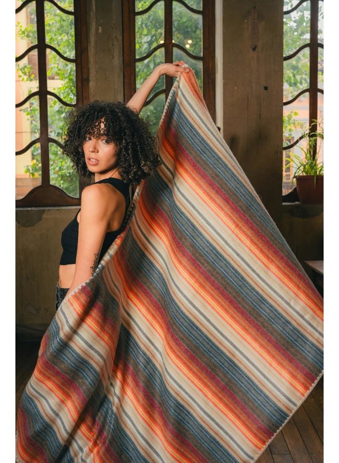 ALPAKITAS Alpaca Wool Blanket - Queen Size Bed Blanket - Alpaca Throw Blankets - Best Gift & Warm Blanket Throw, Lightweight, Couch or Camp- Outdoor Blanket - 87 x 64 inches (White & Brown) - Image 2