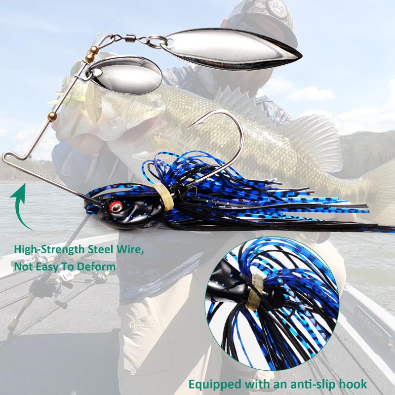 FONMANG 6pcs Fishing Lures Spinner baits for Freshwater and Saltwater,2026 New Bass Fishing Lure Also for Trout Crappie Salmon Walleye - Image 4