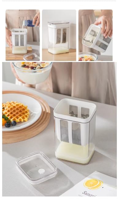 Wrixty Reusable Coffee Yogurt Milk Filter Multifunctional Transparent Yoghurt Maker Strainer for Yogurt Making - Image 5