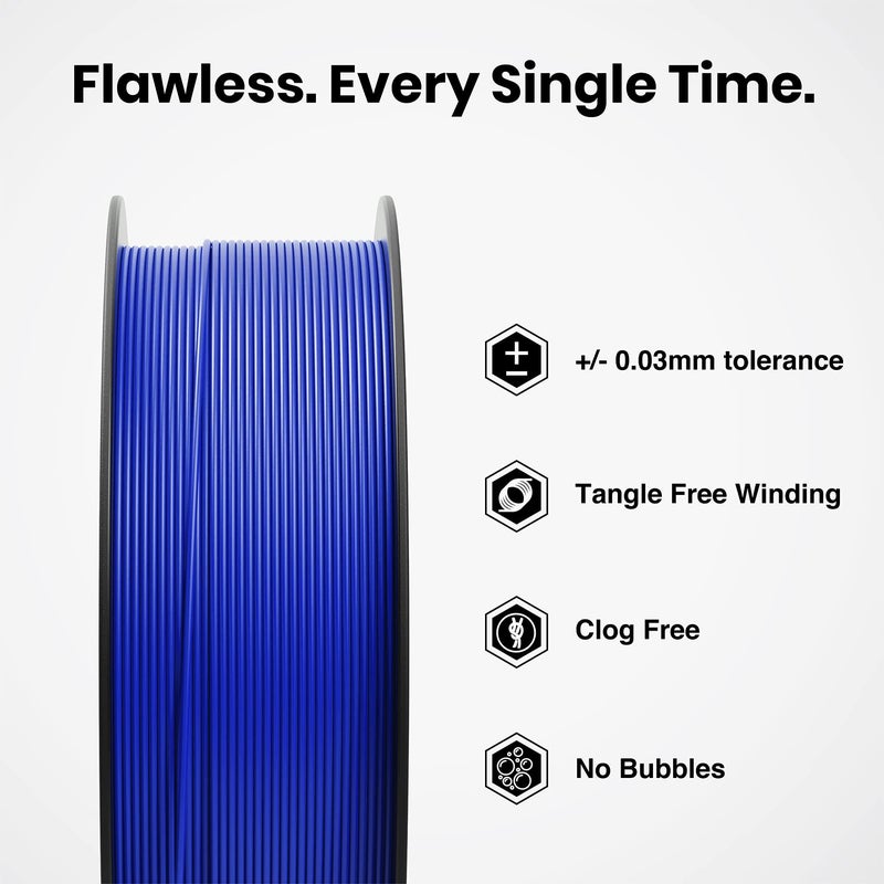 NUMAKERS PLA+ 3D Printer Filament, 1.75mm, Dimensional Accuracy +/- 0.03 mm, 1 kg Spool (2.2 lbs), Compatible with Most FDM Printers (Royal Blue) - Image 2