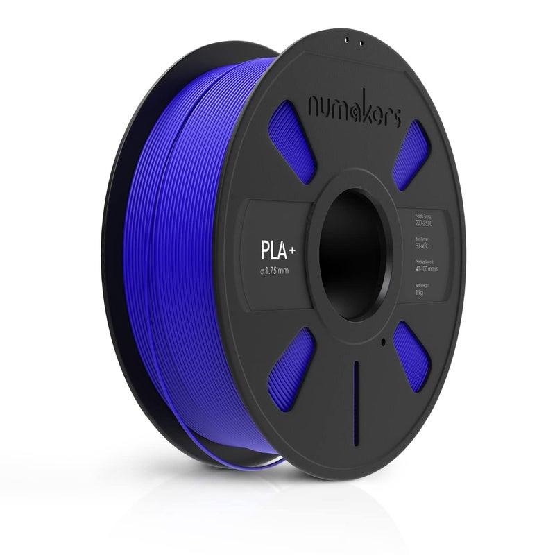 NUMAKERS PLA+ 3D Printer Filament, 1.75mm, Dimensional Accuracy +/- 0.03 mm, 1 kg Spool (2.2 lbs), Compatible with Most FDM Printers (Royal Blue) - Image 1