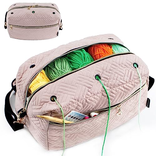 MYBAGZING Crochet Bag Organizer - Knitting Bag - Yarn Storage Organizer - Yarn Bag for Crocheting - Yarn Holder for Crochet Accessories, Crocheting & Knitting Gifts - Image 1