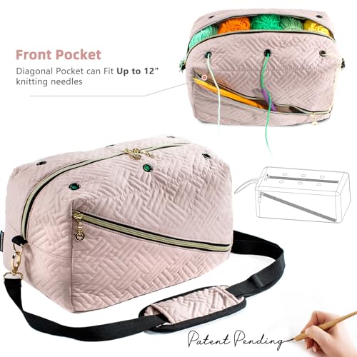MYBAGZING Crochet Bag Organizer - Knitting Bag - Yarn Storage Organizer - Yarn Bag for Crocheting - Yarn Holder for Crochet Accessories, Crocheting & Knitting Gifts - Image 3
