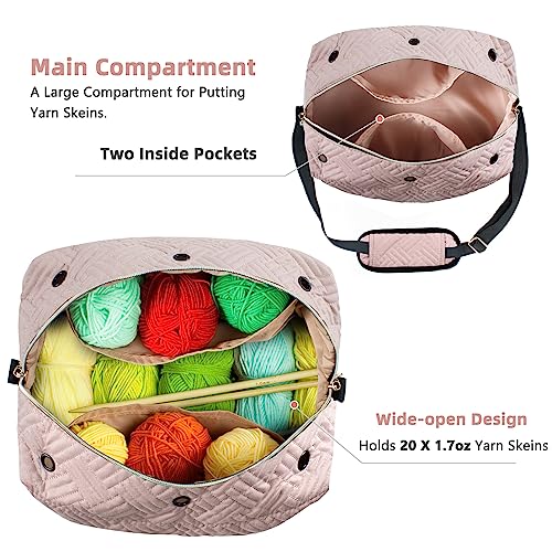 MYBAGZING Crochet Bag Organizer - Knitting Bag - Yarn Storage Organizer - Yarn Bag for Crocheting - Yarn Holder for Crochet Accessories, Crocheting & Knitting Gifts - Image 2