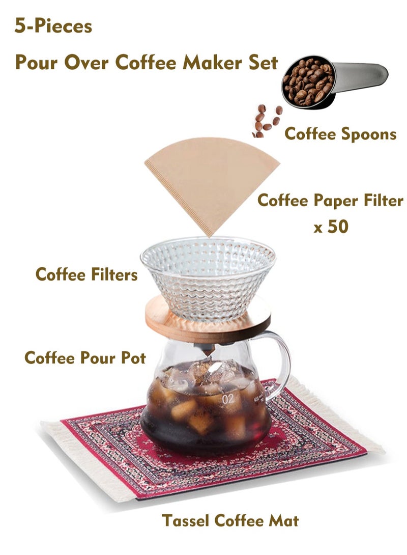 Old_Feller V60 Set 5 Piece Coffee Drip Set Pour Over Coffee Maker Set - Image 2
