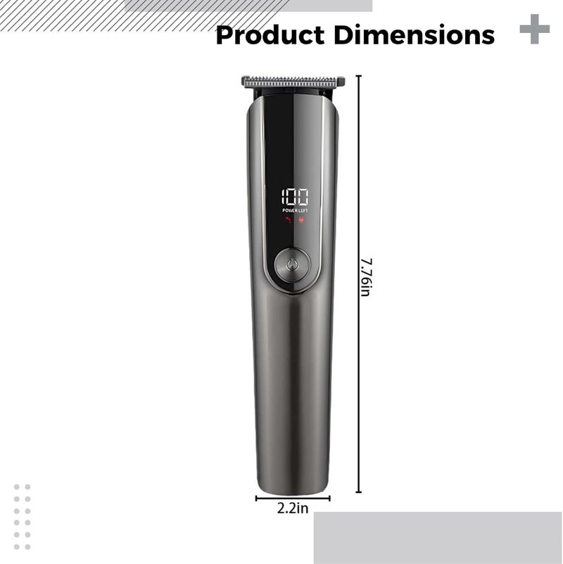 Clippers Hair for Men 5-in-1, Kit Grooming Electric with Display LCD, Attachments Multiple, Type-C Charging, Modes Three-Speed, Steel Blades, 120 Min Runtime, for Salon and Home Use - Image 2