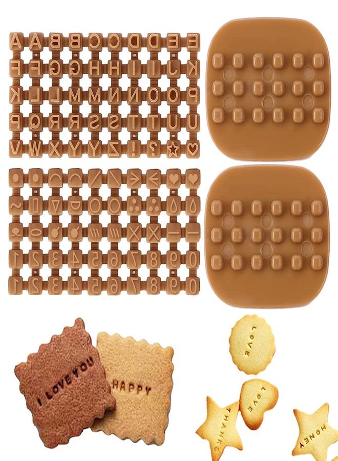 alladaga Pack of 100 Alphabet Number Letter Cookie Cutters Set Stamp Press Biscuit Fondant Decorating Baking Tools - Image 1