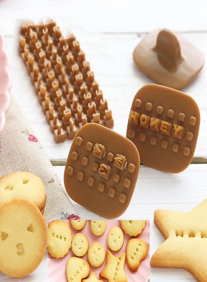 alladaga Pack of 100 Alphabet Number Letter Cookie Cutters Set Stamp Press Biscuit Fondant Decorating Baking Tools - Image 3
