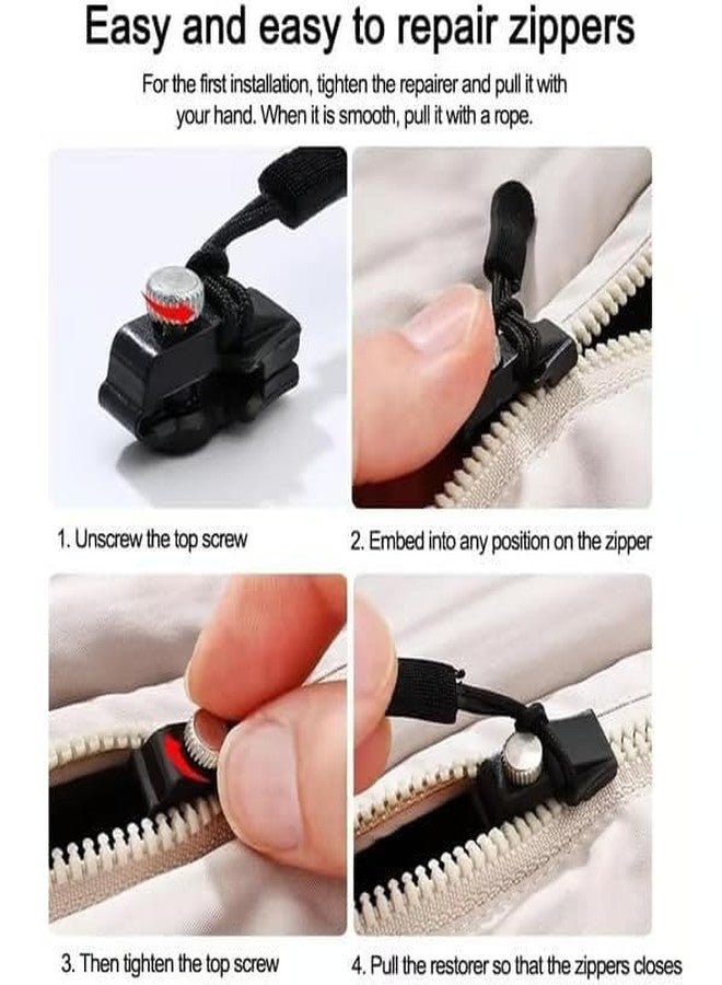 Baktas 3 -Piece Zipper Repair Kit – Includes Nylon Pull Tabs, Non-Slip Cord, Replacement Metal Zipper Pull for Sliding Teeth, Universal Screw-Fix Removable Zippers for Jackets, Jeans, Bags & More - Image 3