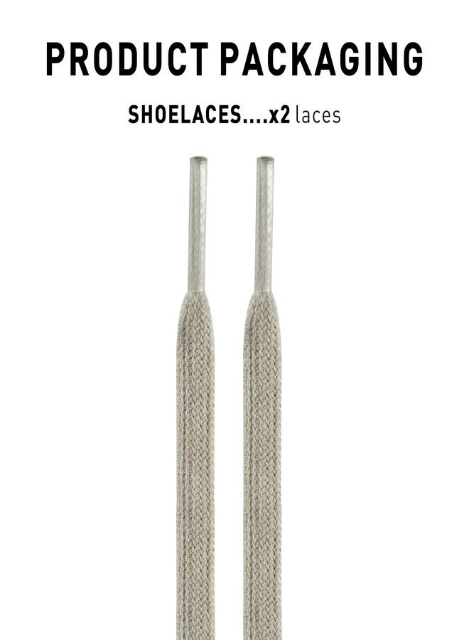 UamGlsob Old Shoe Laces for Sneakers, 5/16‘’(8MM) Artisanal aging Dirty Cotton Flat Athletic Shoelaces Replacement Strings, Champagne Beige, 54"/140cm - Image 2