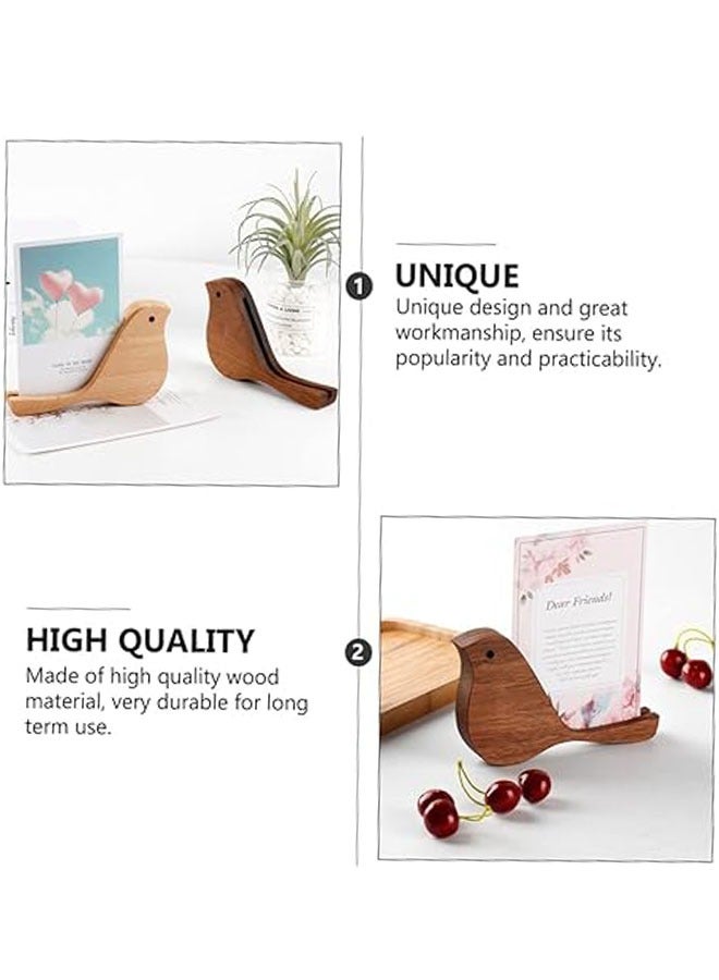 general Wooden creative bird-shaped desk calendar shelf, desktop sticky notes, message postcards, solid wood base, creative decoration - Image 3