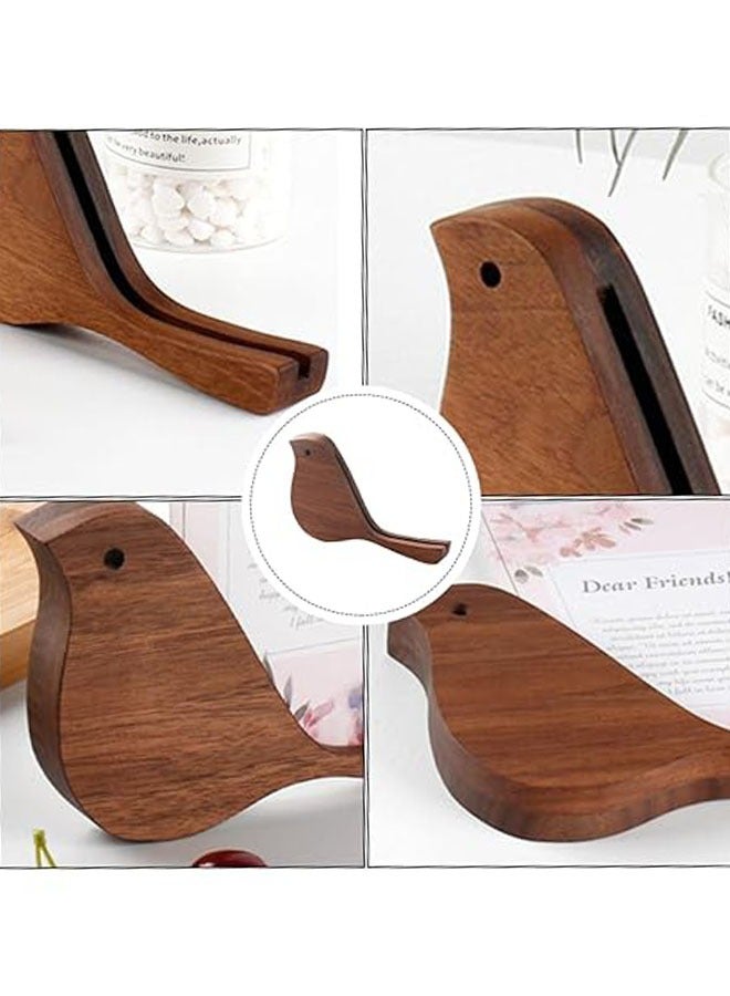 general Wooden creative bird-shaped desk calendar shelf, desktop sticky notes, message postcards, solid wood base, creative decoration - Image 5