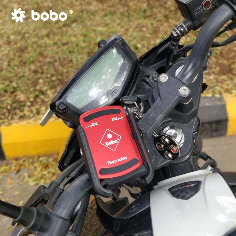 BOBO BM4 Jaw-Grip Waterproof Bike/Motorcycle/Scooter Mobile Phone Holder Mount, Ideal for Maps and GPS Navigation (Red) - Image 4