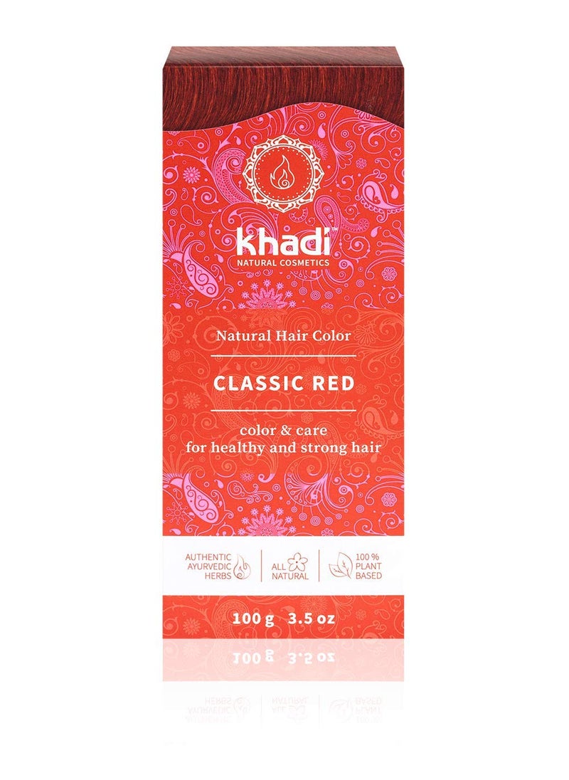 Khadi khadi Ayurvedic Natural Hair Color 100 herbal vegan PPD  chemical free certified natural cosmetics for healthy hair CLASSIC RED 1 Pack 1 x 35oz 