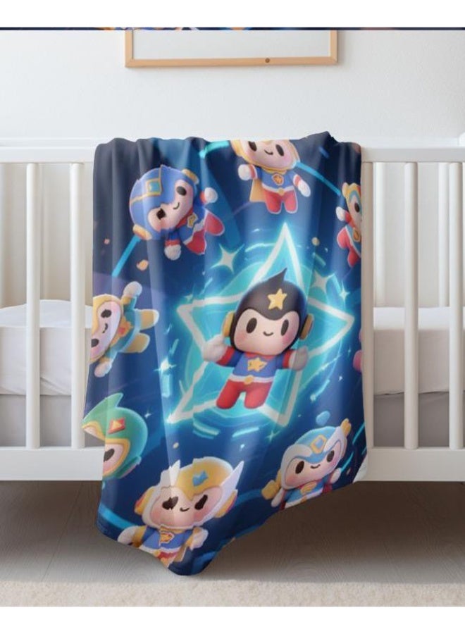 عام بطانية رقيقة من الفانيلا الكرتونية للأطفال والرضع (دافئة ومريحة، ومناسبة للنوم والألعاب) 70 سم * 100 سم - Image 4