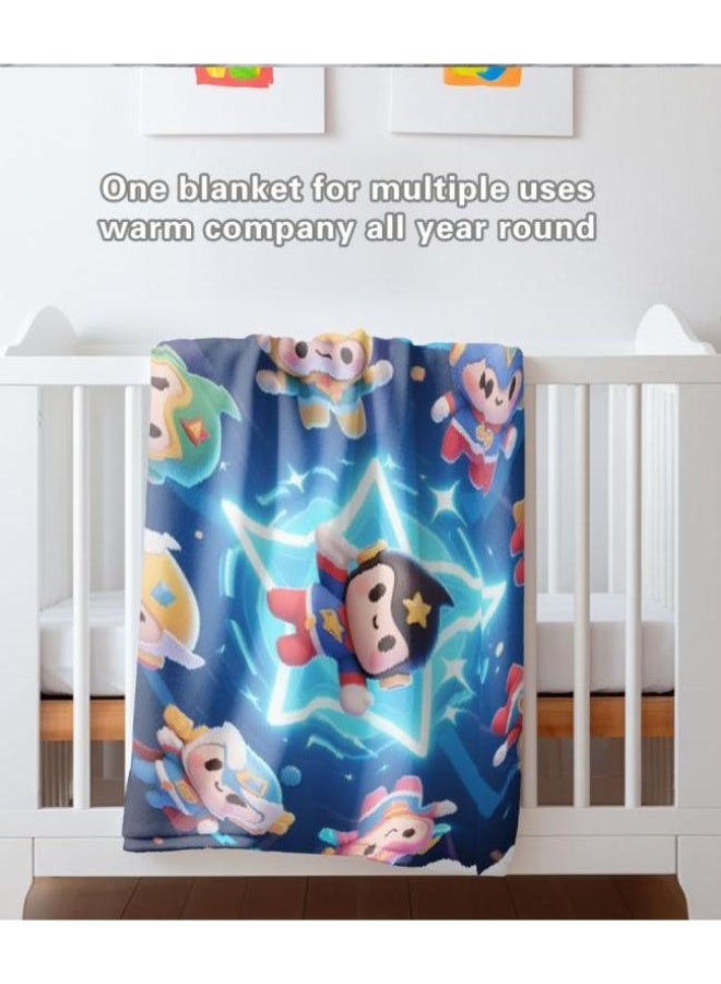 عام بطانية رقيقة من الفانيلا الكرتونية للأطفال والرضع (دافئة ومريحة، ومناسبة للنوم والألعاب) 70 سم * 100 سم - Image 5