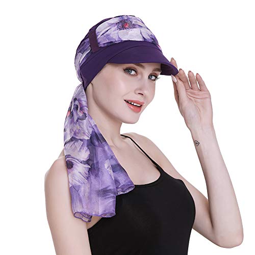 FocusCare Cowboys Caps for Cancer Women Winter Headwear Scarves Chemo Hair Loss Purple - Image 2