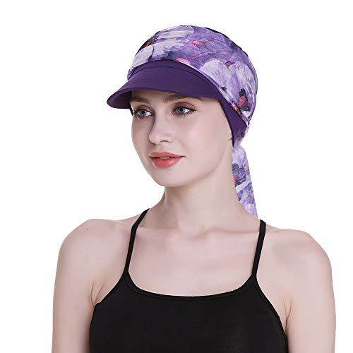 FocusCare Cowboys Caps for Cancer Women Winter Headwear Scarves Chemo Hair Loss Purple - Image 1