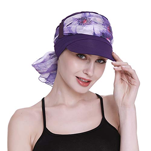 FocusCare Cowboys Caps for Cancer Women Winter Headwear Scarves Chemo Hair Loss Purple - Image 4