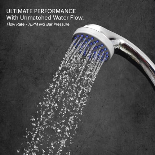 Johnson Bathrooms Johnson Aro Single Flow Hand Shower with 1.5mt Hose & Hook| Rain flow Handheld Round Shower| High-Pressure ABS Material Anti-Corrosion Single Flow Hand Shower| 1 Year Warranty| (S0317CAMZ- Chrome) - Image 3