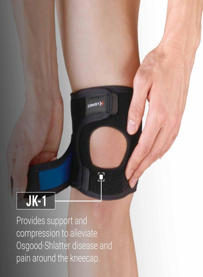 Zamst JK-1 Sports Knee Brace With Pressure Pad Relieving Pain On the Tendon For Osgood Schlatter Disease-for Volleyball, Basketball, Running, Tennis, Pickleball-Black (Small) - Image 2