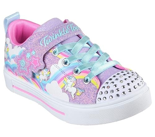 Skechers Kids Twinkle Sparks - Jumpin' CLOU Sneaker, Lavender/Multi, 10 Toddler - Image 1