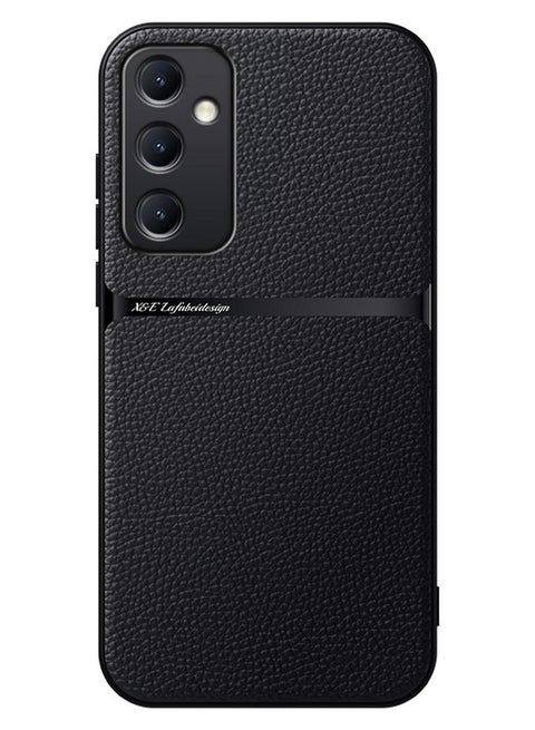 جراب سيليكون من الجلد الصناعي مقاوم للصدمات متوافق مع samsung Galaxy a55 (اسود)