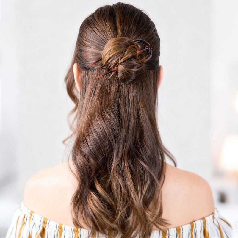 CHLINS 6 PCS French Hair Pins for Women - Large U-Shaped Hair Forks with Internal Teeth, Strong Hold for Thick & Thin Hair, Effortless French Twists, Updos, Buns & Chignons, Hairstyle Accessories - Image 4