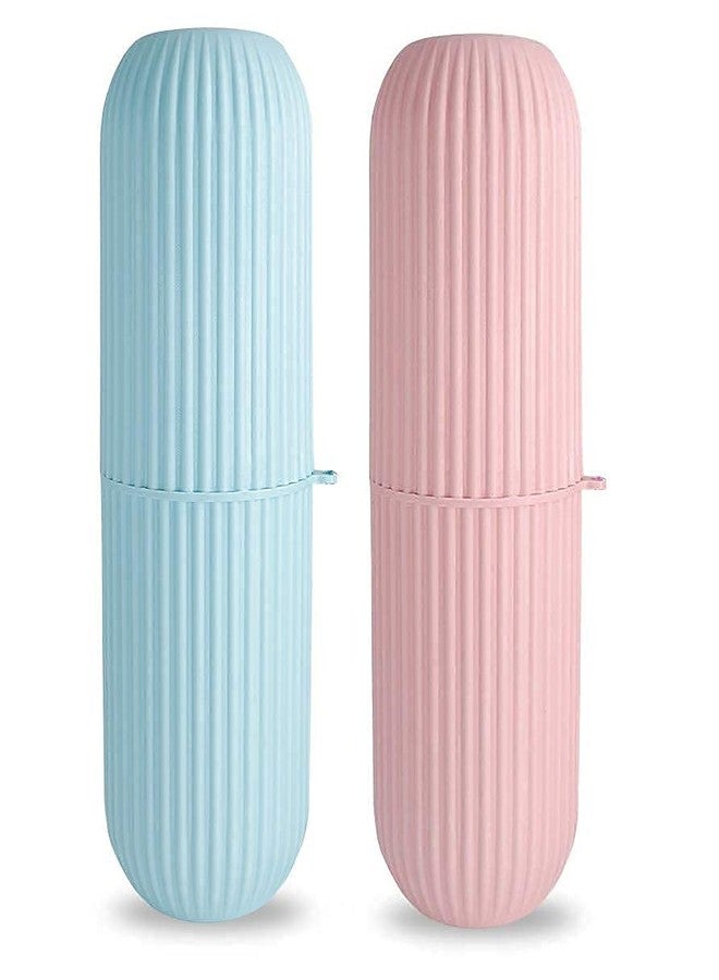 Everusely 2PCS Creative Simple Travel Toiletry Cup Outdoor Portable Plastic Capsule Toiletry Cup Toothbrush Toothpaste Set Storage Box - Image 1