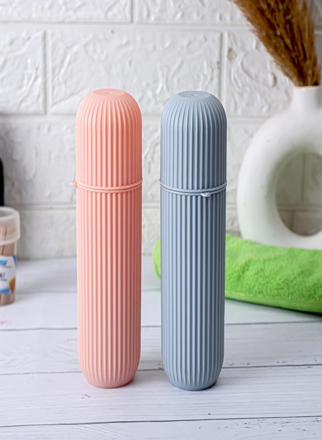 Everusely 2PCS Creative Simple Travel Toiletry Cup Outdoor Portable Plastic Capsule Toiletry Cup Toothbrush Toothpaste Set Storage Box - Image 4