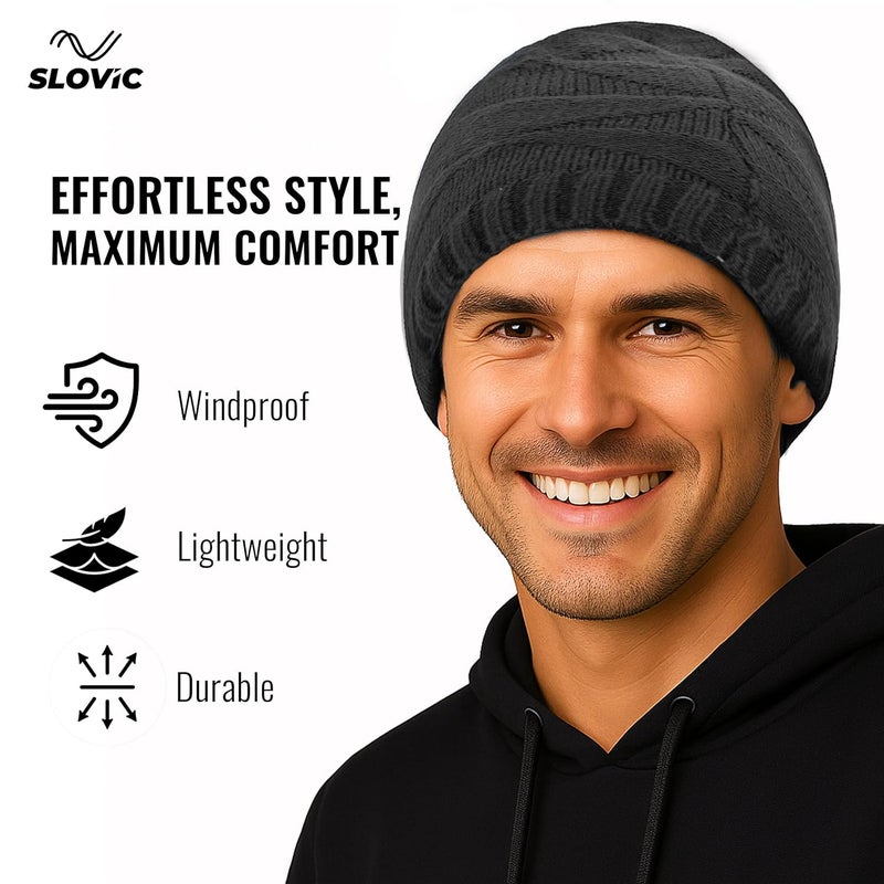 SLOVIC Winter Cap for Men & Women | Rollover Winter Wear for Men | Thermal Wear Winter Cap for Women | Breathable, Lightweight & Windproof Winter Caps for Women - Image 2