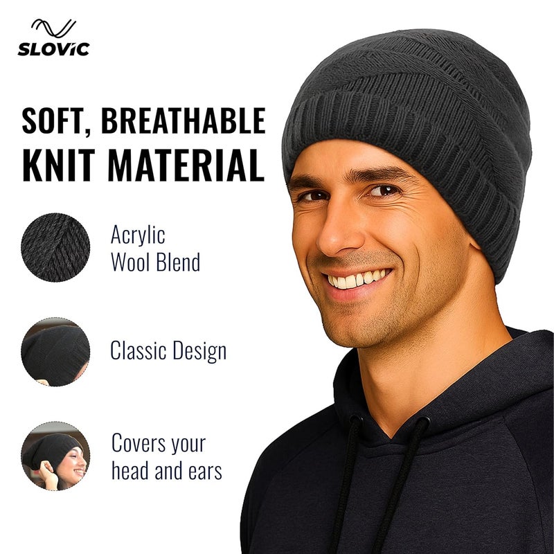 SLOVIC Winter Cap for Men & Women | Rollover Winter Wear for Men | Thermal Wear Winter Cap for Women | Breathable, Lightweight & Windproof Winter Caps for Women - Image 3