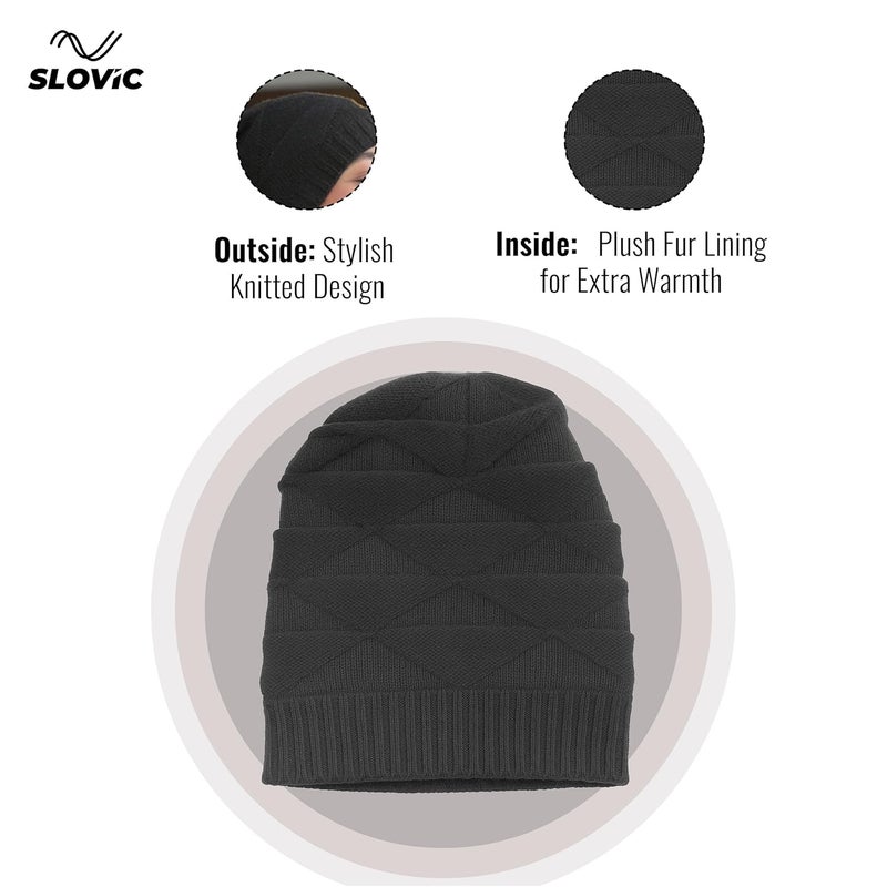SLOVIC Winter Cap for Men & Women | Rollover Winter Wear for Men | Thermal Wear Winter Cap for Women | Breathable, Lightweight & Windproof Winter Caps for Women - Image 4