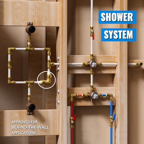 SUNGATOR 1/2 Inch 90 Degree Elbow, Push Pex Elbow 1/2 Inch, No Lead Brass Push-to-Connect 90 Degree Plumbing Fittings for Pex Pipe, Copper, CPVC, with 1 Disconnect Clip, Pack of 6 - Image 5